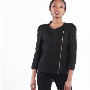 Ann Taylor Zippered Black Jacket Sz S